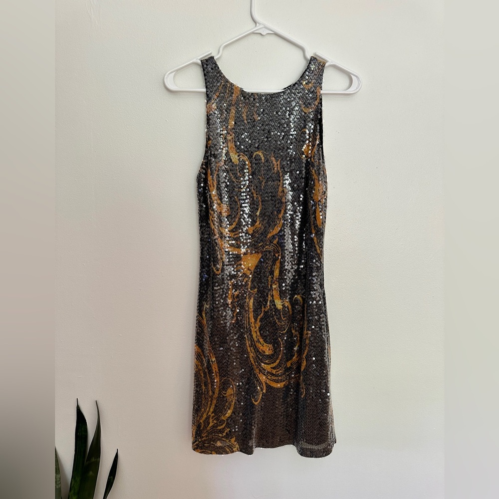 Vintage Alberto Makali party evening mini sequin dress